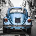 Old blue car