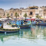 boats in Marsaxlokk harbor