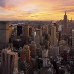 Sunset over Manhattan, New York