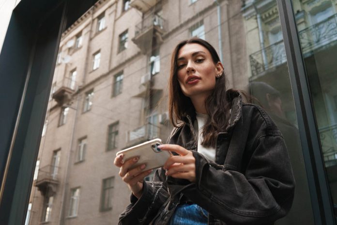 Image,Of,Concentrated,Pretty,Young,Woman,Walking,Outdoors,By,The